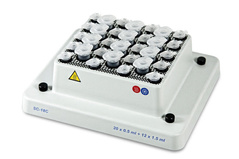 SC-18 Block für 20 × 0,5 ml + 12 × 1,5ml-Mikroröhrchen