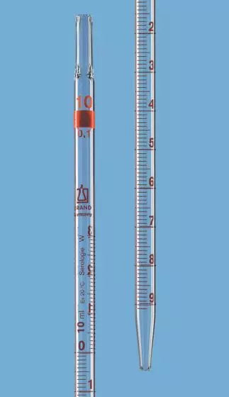 Messpipetten, Serologie, SILBERBRAND ETERNA, td, ex, völliger Ablauf, AR-GLAS