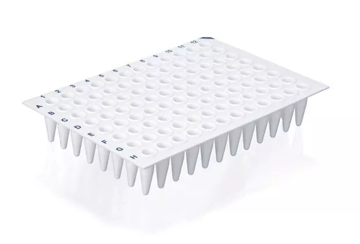 PCR-Platte 96-well, PP, ohne Rahmen, Standard, 0.2 ml, weiß, BIO-CERT PCR QUALITY, pk/50